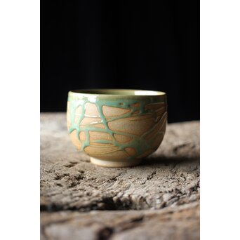小杉焼 流描青磁茶碗　P433