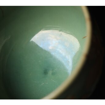 小杉焼 流描青磁茶碗　P433 