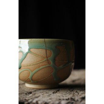 小杉焼 流描青磁茶碗　P433 