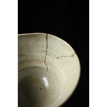 出雲焼 楽山窯 九代 長岡空味/長岡住右衛門 三つ割高台朝鮮茶碗　P434 