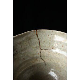 出雲焼 楽山窯 九代 長岡空味/長岡住右衛門 三つ割高台朝鮮茶碗　P434 