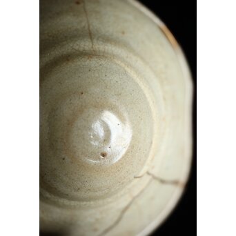 出雲焼 楽山窯 九代 長岡空味/長岡住右衛門 三つ割高台朝鮮茶碗　P434 