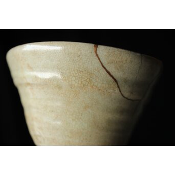 出雲焼 楽山窯 九代 長岡空味/長岡住右衛門 三つ割高台朝鮮茶碗　P434 