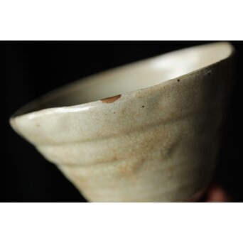 出雲焼 楽山窯 九代 長岡空味/長岡住右衛門 三つ割高台朝鮮茶碗　P434 