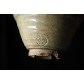 出雲焼 楽山窯 九代 長岡空味/長岡住右衛門 三つ割高台朝鮮茶碗　P434 