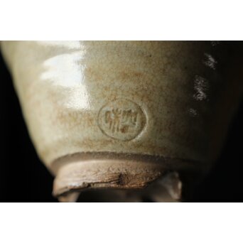 出雲焼 楽山窯 九代 長岡空味/長岡住右衛門 三つ割高台朝鮮茶碗　P434 