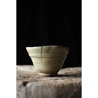 出雲焼 楽山窯 九代 長岡空味/長岡住右衛門 三つ割高台朝鮮茶碗　P434 