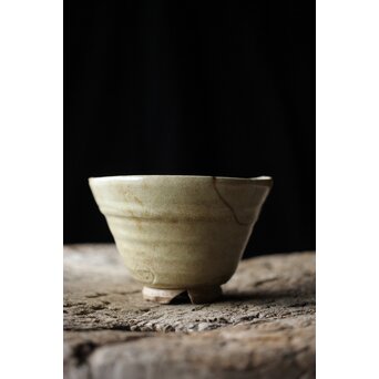 出雲焼 楽山窯 九代 長岡空味/長岡住右衛門 三つ割高台朝鮮茶碗　P434 