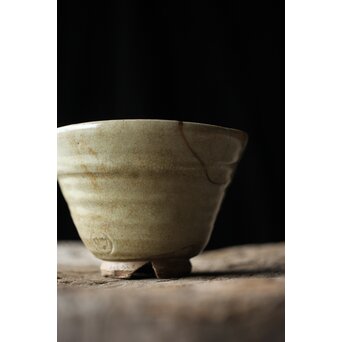 出雲焼 楽山窯 九代 長岡空味/長岡住右衛門 三つ割高台朝鮮茶碗　P434 