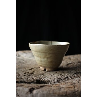 出雲焼 楽山窯 九代 長岡空味/長岡住右衛門 三つ割高台朝鮮茶碗　P434 