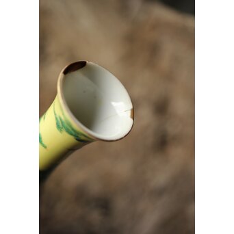 深川製磁 竜鳳凰錦手黄地 瓶　P435 