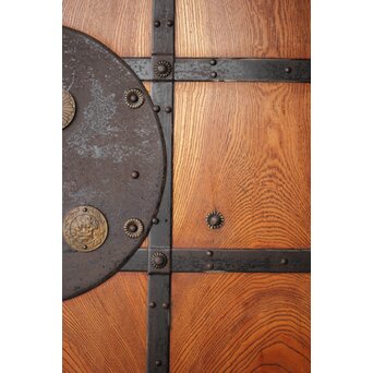 総欅 格子蔵戸　W127Y 