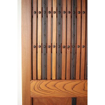 総欅 格子蔵戸　W127Y 格子にも鉄　堅牢な印象