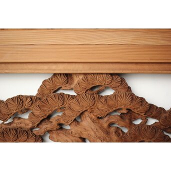 大島五雲 井波彫刻 木彫欄間 【近江八景 石山秋月/粟津晴嵐】2枚1組　R0371 