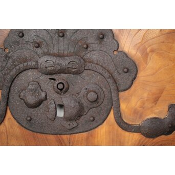 総欅巾着格子蔵戸　W128Y 