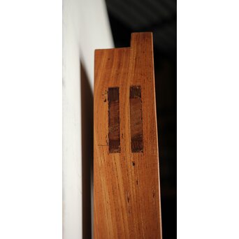 総欅巾着格子蔵戸　W128Y 反りがあります