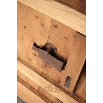 総欅巾着格子蔵戸　W128Y 