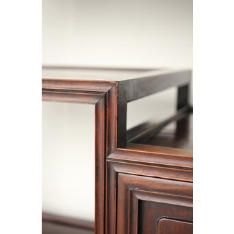 明清家具紅木紫檀意 唐木 博古架 違棚/飾棚　X427 各所面取り処理　丁寧さを感じます