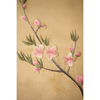 刺繍絵画 押雛 絹本掛軸　Z454 