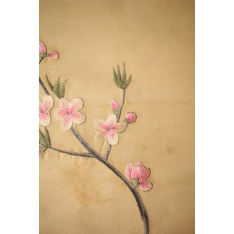 刺繍絵画 押雛 絹本掛軸　Z454 