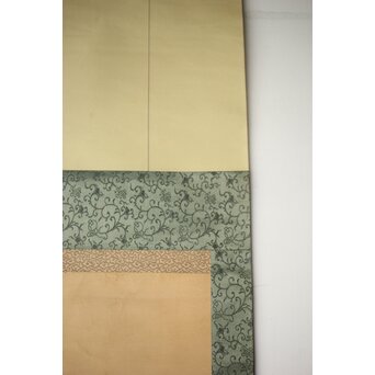 刺繍絵画 押雛 絹本掛軸　Z454 