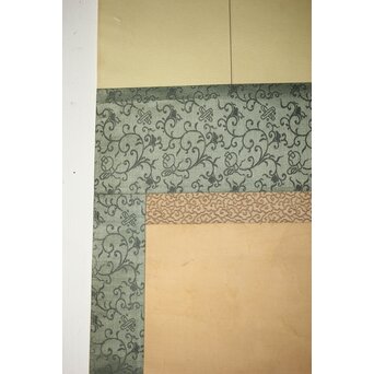 刺繍絵画 押雛 絹本掛軸　Z454 