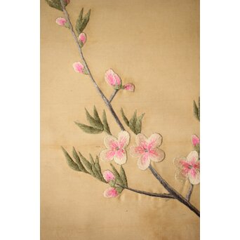 刺繍絵画 押雛 絹本掛軸　Z454 