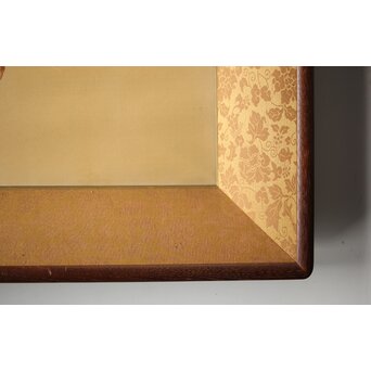 高島屋画室か 竹内栖鳳下絵 仔犬図 刺繍絵画額装　Z456 