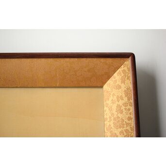 高島屋画室か 竹内栖鳳下絵 仔犬図 刺繍絵画額装　Z456 