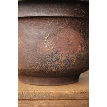 鉄仏餉鉢風 鉄打出 羊歯七宝瓶掛 M387 