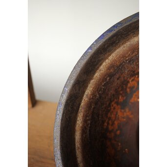 鉄仏餉鉢風 鉄打出 羊歯七宝瓶掛 M387 