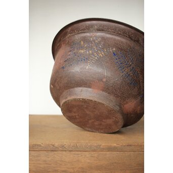 鉄仏餉鉢風 鉄打出 羊歯七宝瓶掛 M387 