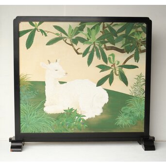 子山羊図 紙本衝立　Z457