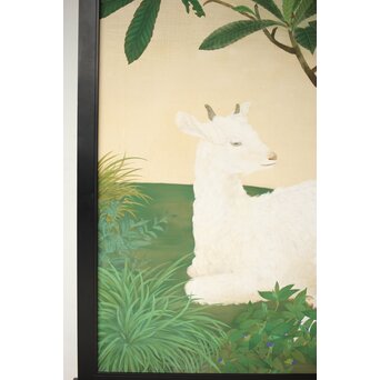 子山羊図 紙本衝立　Z457 