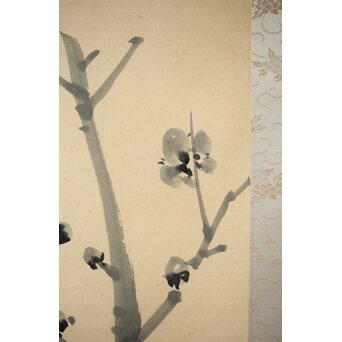 山口蓬春 梅図 紙本掛軸　Z458 