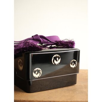 法隆寺献納宝物写 鳳凰円文螺鈿文箱 日本橋 木屋漆器店　Q348 