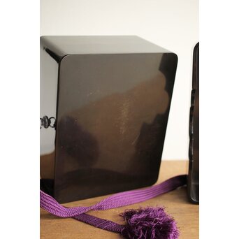 法隆寺献納宝物写 鳳凰円文螺鈿文箱 日本橋 木屋漆器店　Q348 