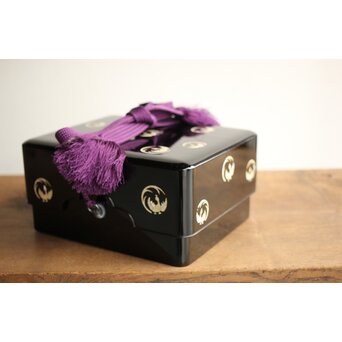 法隆寺献納宝物写 鳳凰円文螺鈿文箱 日本橋 木屋漆器店　Q348 