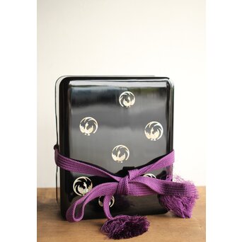 法隆寺献納宝物写 鳳凰円文螺鈿文箱 日本橋 木屋漆器店　Q348 