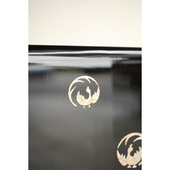 法隆寺献納宝物写 鳳凰円文螺鈿文箱 日本橋 木屋漆器店　Q348 