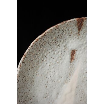 二代  加藤春鼎 鼠志野皿 共箱　P439 