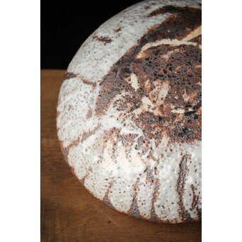 二代  加藤春鼎 鼠志野皿 共箱　P439 