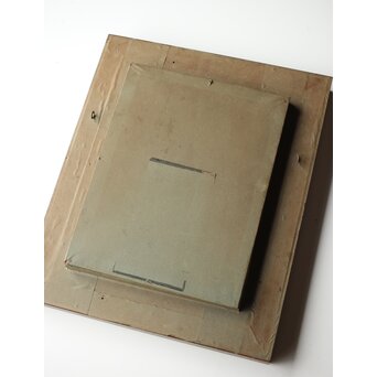 平賀亀祐「BURGE」4号 油彩額装 タトウ付　Z459 