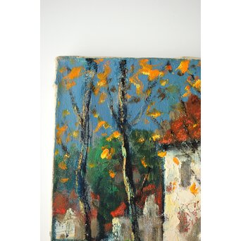 平賀亀祐「BURGE」4号 油彩額装 タトウ付　Z459 