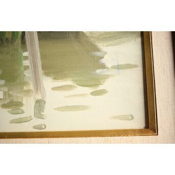 中村琢二 水郷風景 油彩額装 10号　Z460 