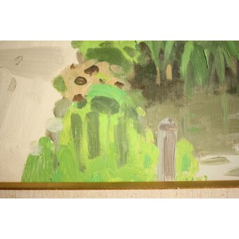 中村琢二 水郷風景 油彩額装 10号　Z460 