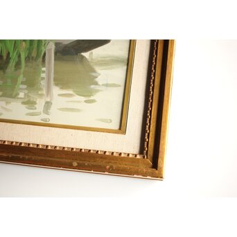 中村琢二 水郷風景 油彩額装 10号　Z460 