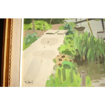 中村琢二 水郷風景 油彩額装 10号　Z460 