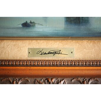 鈴木政輝 帰帆 油彩額装 4号　Z461 