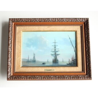 鈴木政輝 帰帆 油彩額装 4号　Z461